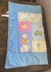 Rare Vintage Carters Baby Tykes Quilt Turtle Rabbit Duck Reversible 34x40 5 Flaw
