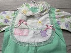 Vintage Cotton Mayfair Retro Embroidered  Romper With Bib - Newborn