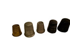 9 Antique Thimbles  Sterling Silver  Enamel Decorative Designs