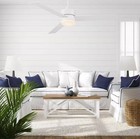 Madison 52 In  Indoor Matte White Ceiling Fan With Led Light And Remote
