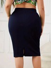 2026 Summer Plus Size Solid Slim Skirt  Casual High Waist Slit Women s Pl