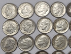 Roll Of 50 Silver 1964 Roosevelt Dimes  5 Face Value 90  Silver Coin Mixed Mints