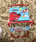 Scholastic Clifford The Big Red Dog Folding Kids Chair Metal Frame Red blue