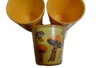 Retro 1970 s Plastic Mushroom Pitcher And Tumblers Set- Orange yellow 