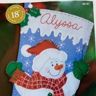 Bucilla Felt Christmas Stocking Kit Sequins Appliqu   Snowman With Lights 85101