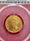 1878 Gold Us  3 Dollar Indian Princess Head Coin Pcgs Mint State 61
