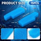 15pcs Foam Pad Compatible With Seachem Tidal 55  Single Layer Blue55