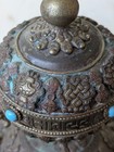 Authentic  Tibetan nepalese Desktop Prayer Wheel W Original Mantra Scroll