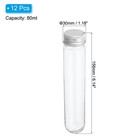 12pack 80ml Plastic Test Tubes With Screw Caps 156x30mm Tubes Silver Tone