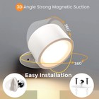 2pcs Wall Mounted Lights 3 Color Temperatures   Dimmable Rechargeable Wall Lamps