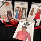 Vintage Simplicity Patterns 8249 Dress  8111 E s p  Knit Top  8829 Coat  9856 
