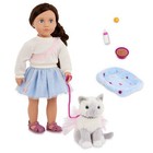 Our Generation Mindy   Pepper 18   Doll   Pet Kitten Set
