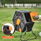 Compost Bin 18 5 Gal Composter Tumbler Rotating Outdoor With Sliding Door
