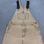 Carhartt Dungarees Kids Size 16 Tan 30x23 Overalls Double Knee Bib Duck Youth 