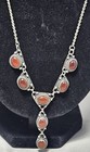 Vintage Sterling Silver Carnelian Cuff Bracelet  Ring  Necklace  Earrings Set