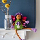 Mushroom Bonnet Tooth Fairy Pillow Raven Purple - Brown Skin