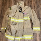 Firefighter Turnout Bunker Coat Janesville Tan With Suspenders Sz 4835l