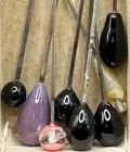 Lot Of 8 Victorian Glass Hat Pins Large Short Glass Stick Pins Various Lengths