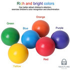 6 Piece Wooden Rainbow Ball Set - Montessori Color Learning Toy