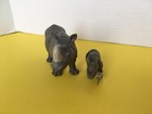 Schleich 14183 Rhinoceros  14130 Rhinoceros Calf Lot 2 Retired Wild Life