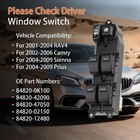 Yuanchao Upgraded Master Power Window Switch For 2001-2006 Rav4 camry white Led 