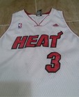 Official Men s Adidas X Miami Heat Jersey  3 Dwyane Wade White Sewn Nba Sz L