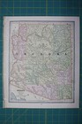 Arizona Utah Vintage Original 1885 Antique Cram s World Atlas Map Crams Lot