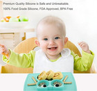 Silicone Divided Toddler Plates - Portable Non Slip Suction Plates Placemat For 