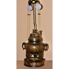 Marbro Censer Lamp Ornate Foo Dogs And Elephant Handles Sculpture Table Lamp