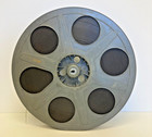 Vintage Grey Plastic Goldberg 35mm 14 5  2 000ft Metal Film Reel With Movie Film