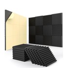 12 Pack Self-adhesive Acoustic Foam Panel Wedge Studio Soundproofing Wall Tile