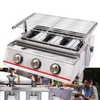 2 Burner Tabletop Lpg Gas Grill Stainless Steel Outdoor Bbq Camping Griddle