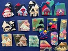 Vintage Jewelry Lot Lucinda Pin House Pin Art Clouds Rain Raindrops Theme 16pc