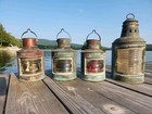 Rare Authentic Antique Simpson-lawrence Glasgow 5-piece Nautical Ship Lanterns