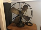 Antique Ge General Electric 16    Brass Blade Oscillating Fan Vintage Model 75425
