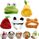 5 Pcs Adorable Hat For Cat And Small Dog bear Panda Frog Pear Watermelon 