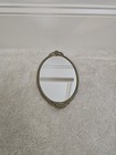 Vtg Matson Signed Gold Gilt Ormolu Daisy Floral Handles Oval Mirror Tray 10 5  