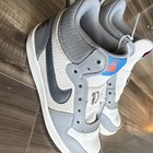 Nike Court Borough Mid Unisex Kids Mid Top Lace Up Sneakers Us 4 5y Gray