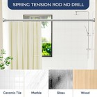 Adjustable Shower Curtain Rod 31-80 Inch  Never Rust Stainless Steel Silver T   