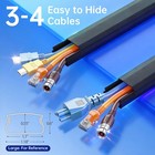 Delamu 85  Black Cord Hider Wall Cable Cover Raceway For 3-4 Wires Tv