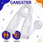 Gangsters White Scarf With Tassels Mafia Gatsby 1920s Costume Silky Scarf Shawl