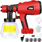 Cordless Paint Sprayer For Milwaukee 18v Battery 1000ml Hvlp Spray Paint Gun Red