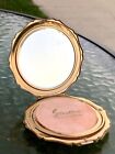 Vtg 1950 s Stratton England Compact Maroon Red Gold Mirror - Vanity Pat 764125