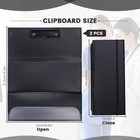 Portable Foldable Metal Nursing Clipboard Pocket Size Trifold Black Folio
