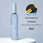 Upf50 16 Rib Auto Folding Umbrella Windproof Large Uv Protection Sun   Rain