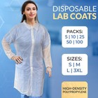 White Disposable Lab Coats For Adults  Large  Pack Of 10 Medical Ppe Disposab   