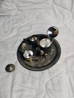 Godinger Silver Art Co  Ltd Silver Plate Mini Tea coffee Set W Round Tray