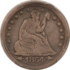 1854-o Seated Liberty Quarter - Pcgs Vg-08