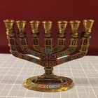 Vintage Judaica Jerusalem Temple Hanukkah Menorah Judaism Jewish Israel Hebrew