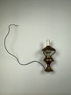 Vintage Doll House Miniature Electric Hurricane Lamp W shade  Brass  1 12 Scale